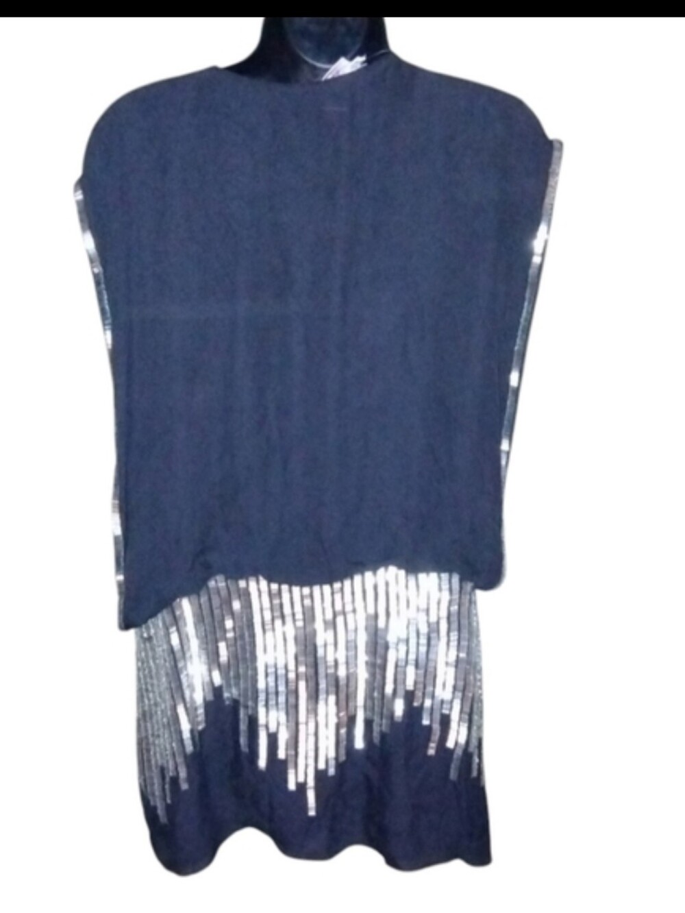 Parker Retro Flapper Black silk and gold sequin dress, size M NWT Size M - Picture 10 of 10